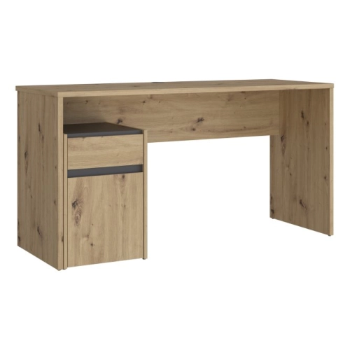 Biurko 140x55 cm z szufladą i szafką  Dąb Artisan/Grafit